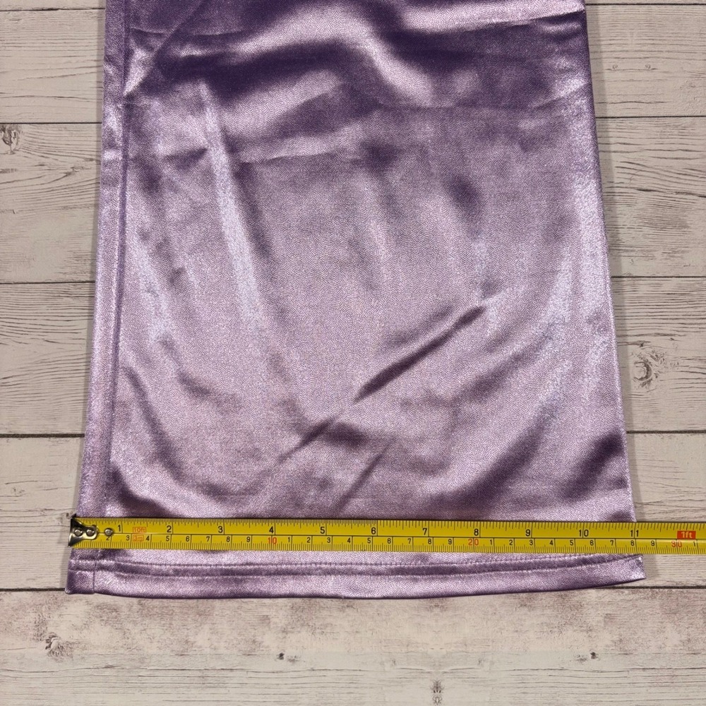 Princess Polly Purple Metallic Flare Pants Rave Festival Y2K Shimmer US 8 - Picture 12 of 13